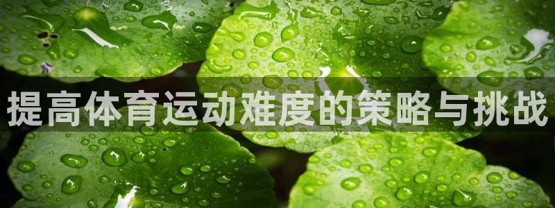 意昂5f凯捷注册：提高体育运动难度的策略与挑战