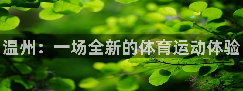意昂5体育注册平台：温州：一场全新的体育运动体验